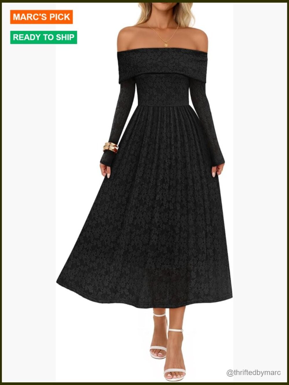 Off Shoulder Floral Midi Dress Long Sleeve Wedding Guest Flowy A-Line